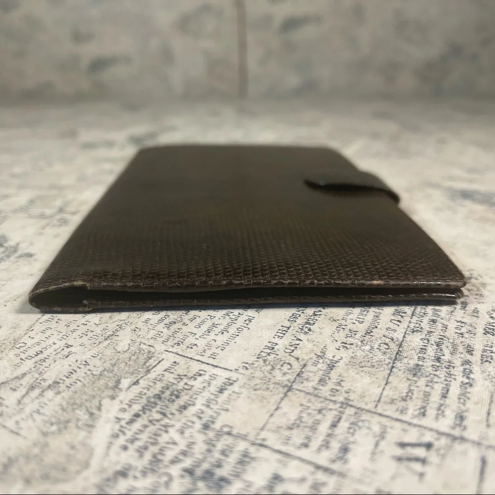 Rare Vintage Mark Cross Paris Genuine Lizard Leather Travel Wallet Collector